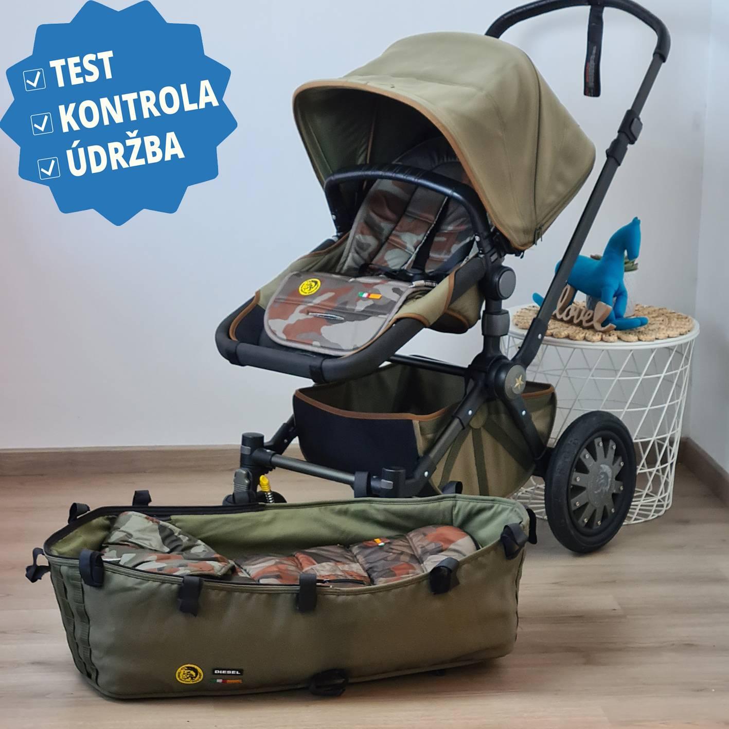 Bugaboo Cameleon 3 Diesel Army s príslušenstvom - preverený kočík + darček batoh