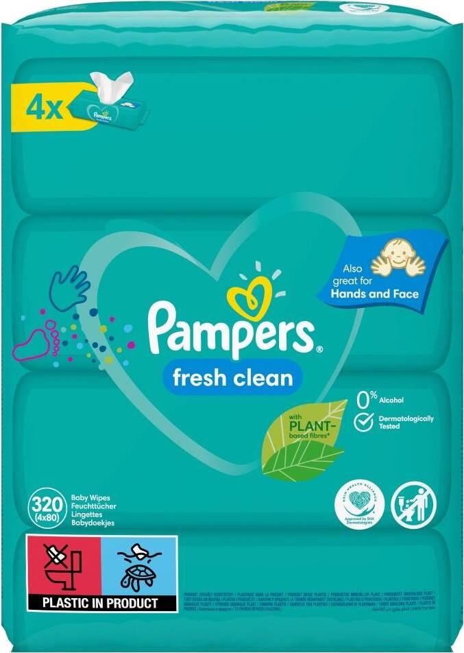 Pampers Vlhčené Obrúsky 320 ks (4x80) Fresh clean