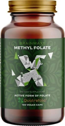 BrainMax Methyl Folate, Kyselina listová v aktívnej forme, 400 mcg, 100 rastlinných kapsúl