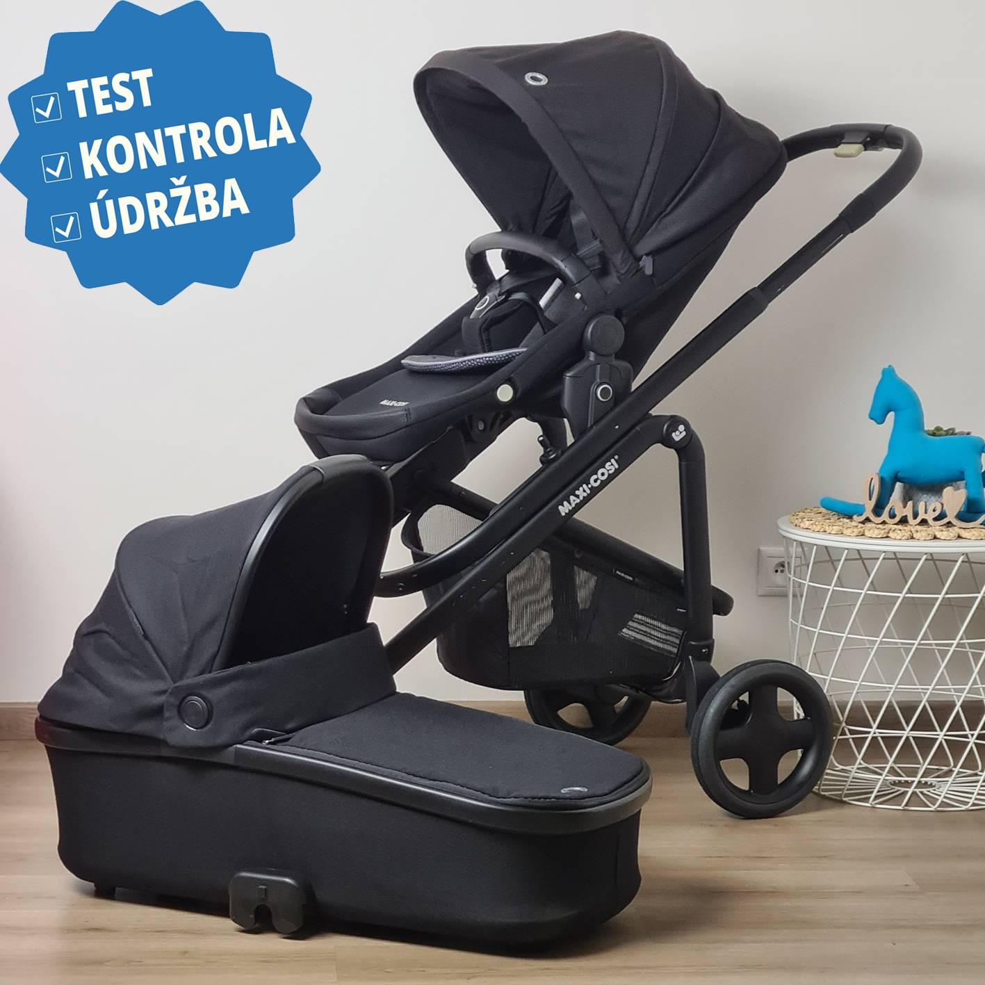 Maxi-Cosi Plaza+ Essential Black s příslušenstvím - prověřený kočárek + dárek batoh